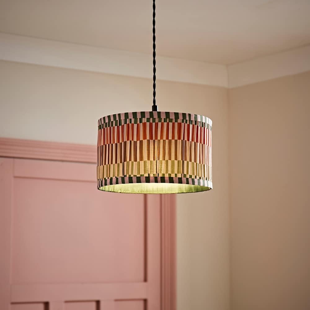 ValueLights | Rae Small Stripe Natural Pleated Drum Ceiling Lamp Shade and Bulb | Ceiling Lights, Home Décor & Improvement Essential