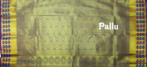 Image of VFCollections Women's Kanchipuram Silk Pure Pattu Sarees With Blouse