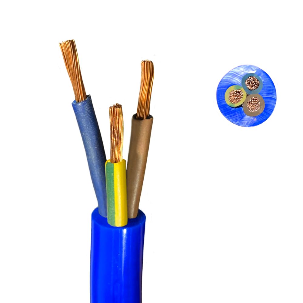 Hilark Cable Tech Câble H07BQ-F 3x2,5 mm2 (3g2,5mm2) Toron (10m, Bleu)