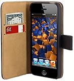 mumbi Ledertasche im Bookstyle für iPhone SE 5 5S Tasche schwarz - 2