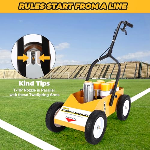 2395000 High-Performance Striping Line Marking Machine, Parking Lot Striping Machine, Compatible with Professional Inverted Striping Spray Paint, 9.8" x 13" x 28.3", Yellow