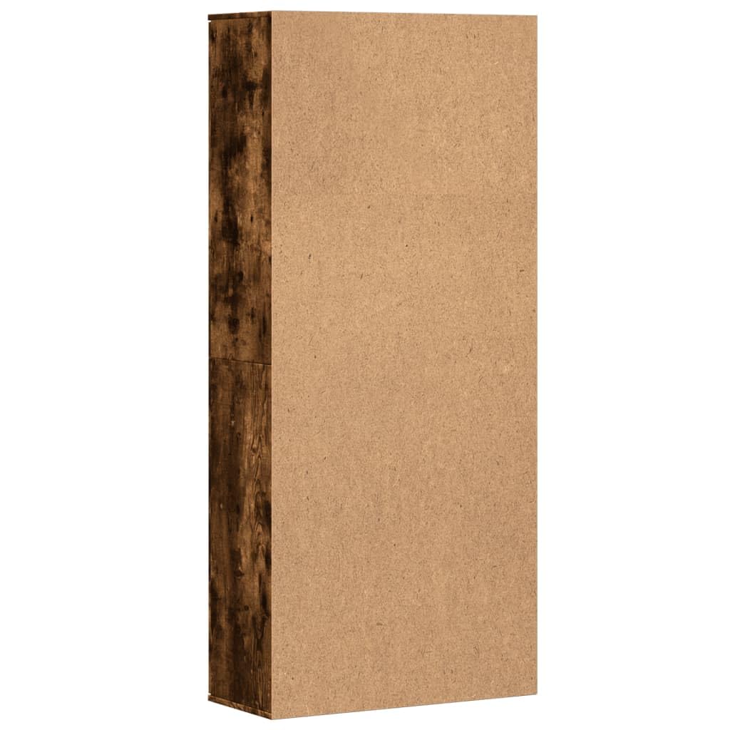 Scaffale alto in legno di rovere affumicato, 80 x 35 x 180 cm, con molto spazio per soggiorno, camera da letto, ufficio e corridoio, chiudibile con porta, ideale per riporre ordine, documenti
