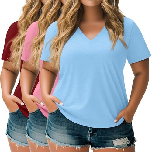 Image of Neer 3 Pack Plus Size Women's T-Shirts