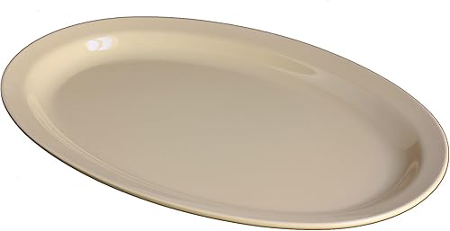 clásico Western melamina oval Platos borde estrecho Platter, 9  12" X 6  34," Blanco o café # 510, Bronceado