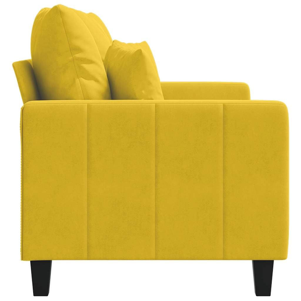 Canapé 2 Places, Causeuse de Salon Fauteuil Sofa 2 Places Jaune 138 x 77 x 80 cm Velours