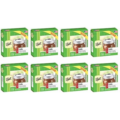 Ball Mouth Mason Jar Canning Lids 8 Dozen, Silver Cover