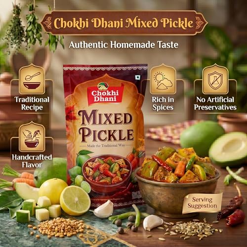 Image of Chokhi Dhani Mixed Pickle 200g | Mix Achar | Spicy & Tangy Indian Pickle | Traditional Homemade Style | No Artificial Colours