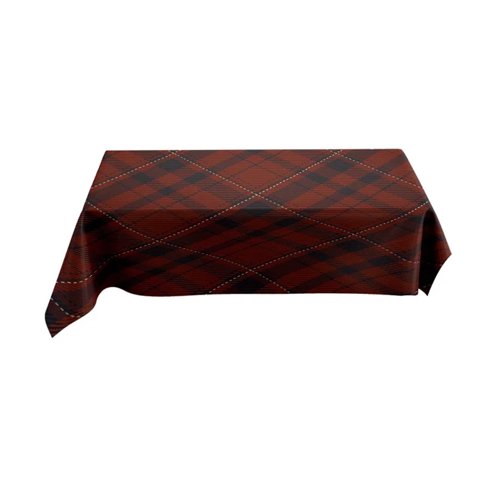 FonHNDG Striped Tablecloth Checkered Tablecloth Decoration This Stylish Red Fabric Creates A Cosy Dining Atmosphere(140X180CM)