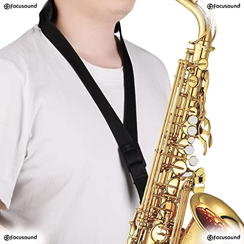 Focusound Upgraded Length Tenor Saxophone Neck Strap Soft Sax Leather Strap Padded For Alto And Tenor Saxophone #TOP4