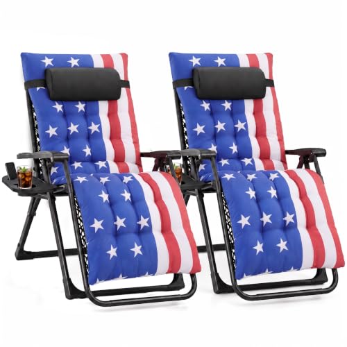 NEWBULIG Zero Gravity Chairs Set of 2 with Cup Holder Trays