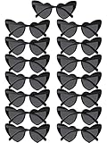 hwojjha 15 Pairs Heart Sunglasses Bachelorette Sunglasses Heart Shaped Sunglasses Bachelorette Party Supplies for Women (Black)