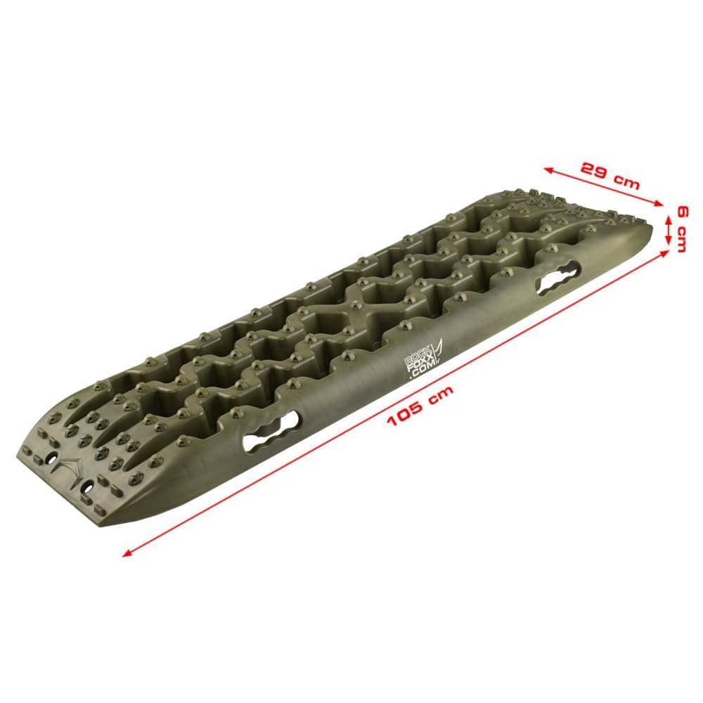 Bergeboards, Sandbleche, Offroad Anfahrhilfen, 10 Tonnen, Paar, Army Grün
