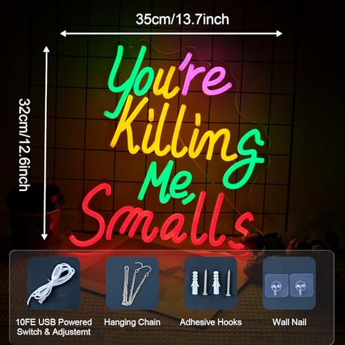 Image of You're Killing Me Smalls Neon Signs for Wall Decor Dimmable Merry Christmas Led Lights Signs Letters Neon Light for Christmas Party Bar Bedroom Home Shop Party Decor Birthday New Year Gifts