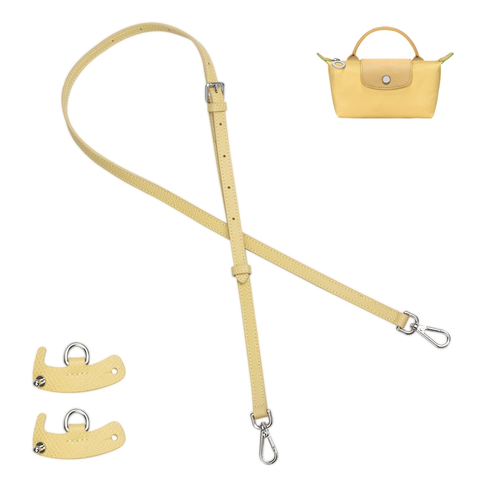 Jiesinlov Leather Bag Shoulder Strap Replacement Crossbody Adjustable Conversion Kit Fit for Mini Pouch