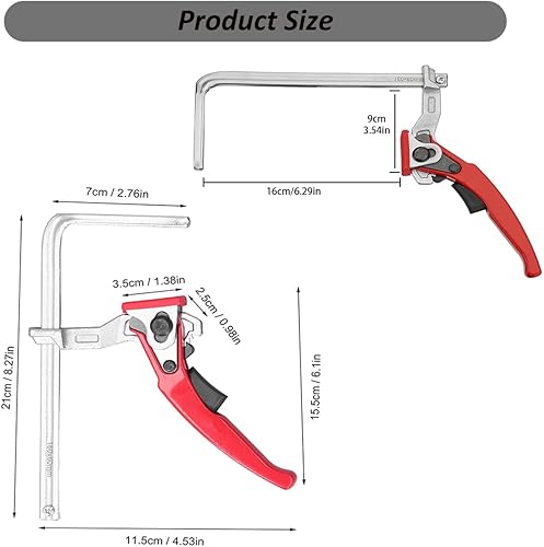 Miniatura 3 de Abrazadera de acero para mesa de trinquete, abrazadera de barra ajustable de liberación rápida de 485 libras, abrazadera de palanca de liberación