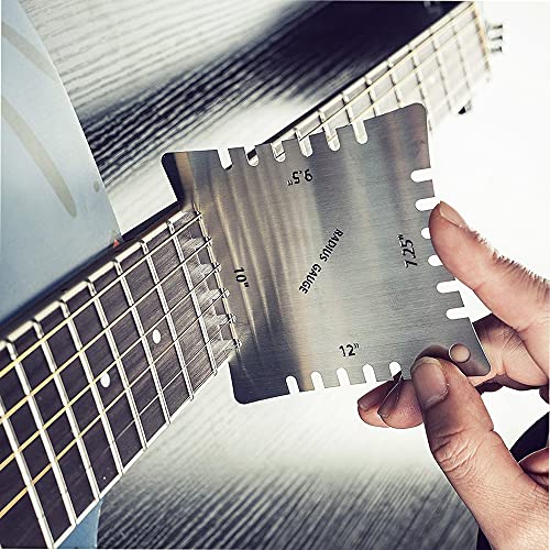 Henniu Kit de ferramentas de medição para guitarra Luthier Set Régua Understring Radius Gauge Guitar