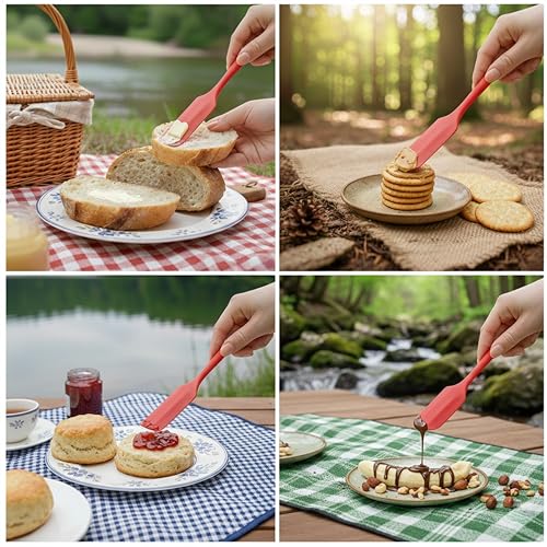 Image of Zeox Home Essentials Silicone Spatula Set - 6-Piece Food-Grade Silicone Utensils, Heat-Resistant (230C), Safe for Non-Stick Cookware, Easy Clean Kitchen Tools