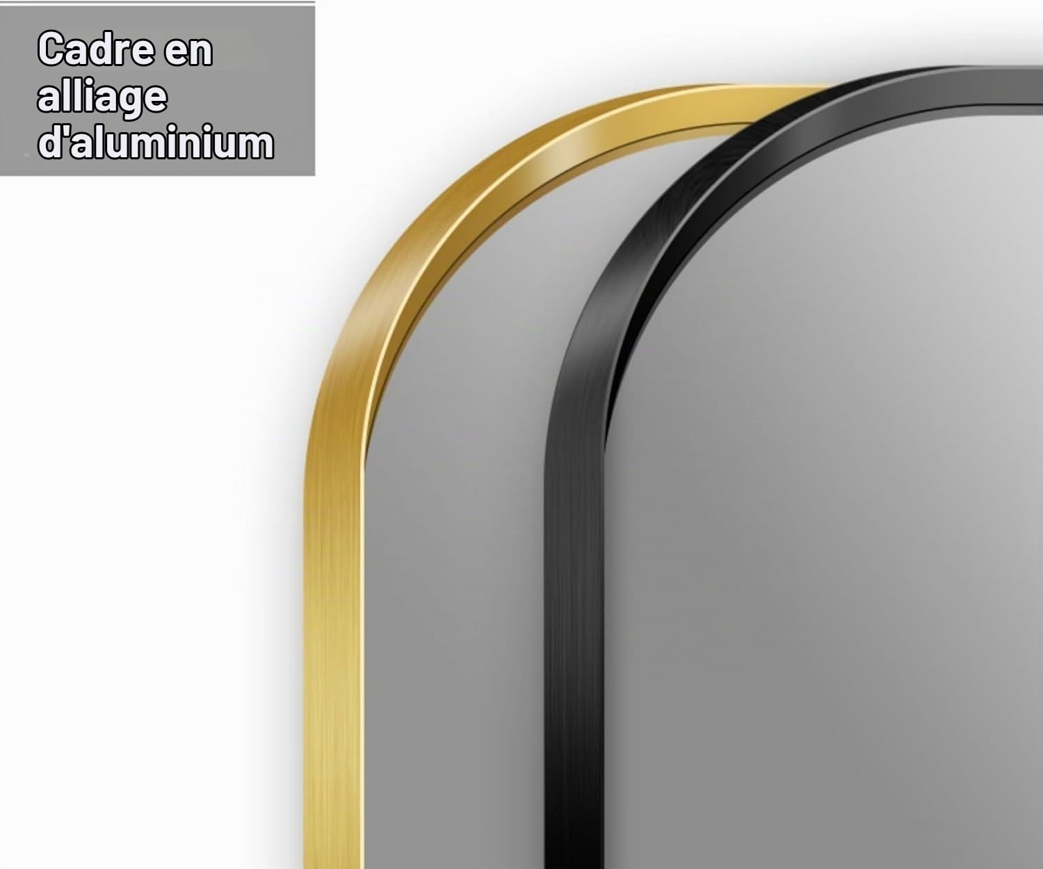 Miroir De Salle De Bain LED Ovale，Moderne Miroir Illumination Salle de Bain avec Cadre en Aluminium Doré,Miroir Mural,Désembuage,Dimmable,3 Couleur,Mémoire,IP44 Miroir (Doré, 50 * 70cm)