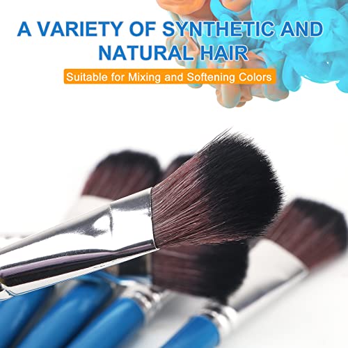 Gacdr 1 Inch Mop Brush For Acrylic Painting, 6 Pieces Oval Blending Brushes For Acrylic Painting With Short Wooden Handle For Acrylic , Watercolor , Face Body Art #TOP3