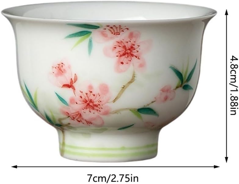 GSOUL Kungfu Tea cup Personal Ceramic Main Cup Hand-painted Peach Blossom Kung Fu Tea Host Single Drinking Small Tea Cups