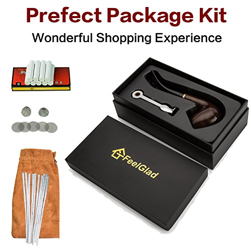 Smoking Pipe, Feelglad Ebony Tobacco Pipe With Pipe Accessories (Wooden) #TOP5
