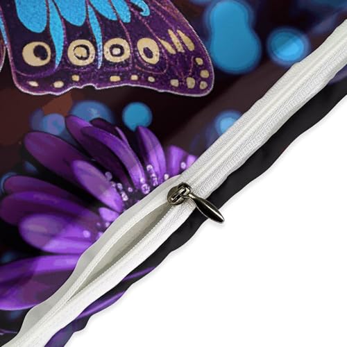 Couvre-lit épais imprimé papillon violet de qualité supérieure