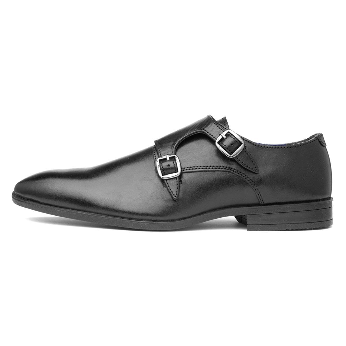 Silver Street London Zapato Monk Bourne Formal/Oficina de Piel para Hombre, Negro, 10 UK/44 EU
