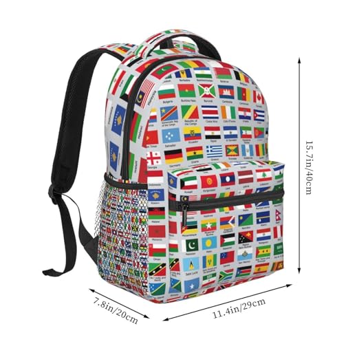 World Flags Backpack Laptop Backpack Sports Travel Shoulder bag Light casual backpack2