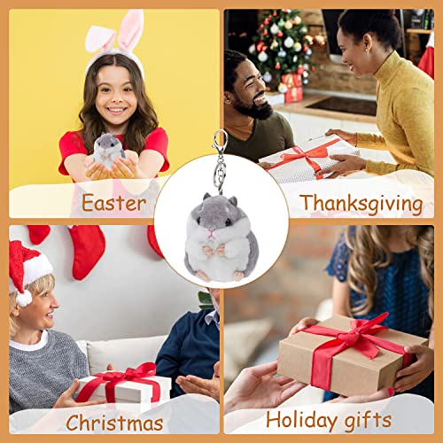 Raynag Set Of 2 Cute Hamster Plush Keychain Stuffed Animals Keyring Charm Handbag Pendant #TOP6