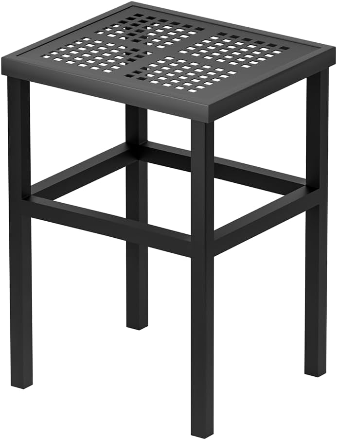 plant stand - indoor/outdoor extra-sturdy 23" tall aluminum plant stand – ideal for patios, gardens, living room decoration (black) 23" tall - black
