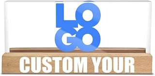 Personalisiert Acryl-Board Namensschild Mit Usb-Lichtbasis – Mit Bild Text Namen, Selbst Gestalten Led Tischaufsteller,FotostäNder, Personalisierte Platzkarten, Messe, BüRo Oder Event Branding