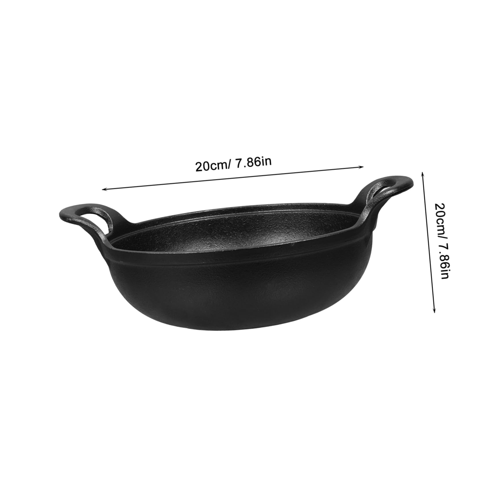 Schwarzer Runder Gusseisen Dutch Oven aus Eisen, Unbeschichtet