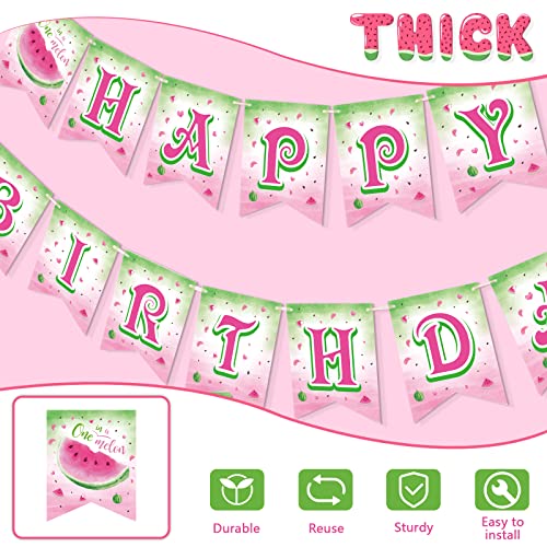 Wernnsai WR-WATERMELON PARTY SUPPLIES SET-001-US Watermelon 1St Birthday Party Supplies - Watermelon Party Decorations For Girls Happy Birthday Banner Balloons Tablecloth Plates Cups Napkins Cutlery Bag Utensils Serves 16 Guests 153Pcs thumb #3