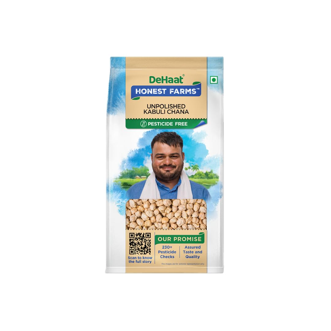 DeHaat Honest Farms Pesticide Free Unpolished Kabuli Chana 1 KG