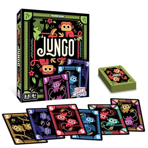Image of Happy Camper - Jungo | A Simple Card Game of Not-so-Simple Choices | Perfect for Travel, Camping, Family Game Night | 2-5 Players | Ages 8+