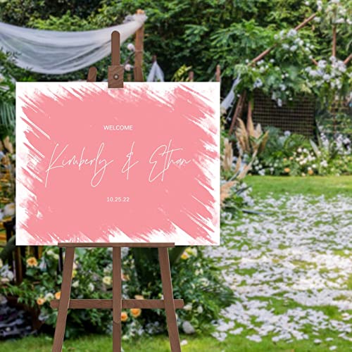 Illustration de mariage personnalisable sur panneau déco rustique 40x50