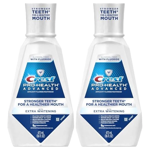 Crest Pro-Health Advanced Mouthwash with Extra Whitening, Energizing Mint, 16 Fluid Ounce (Pack of 2)