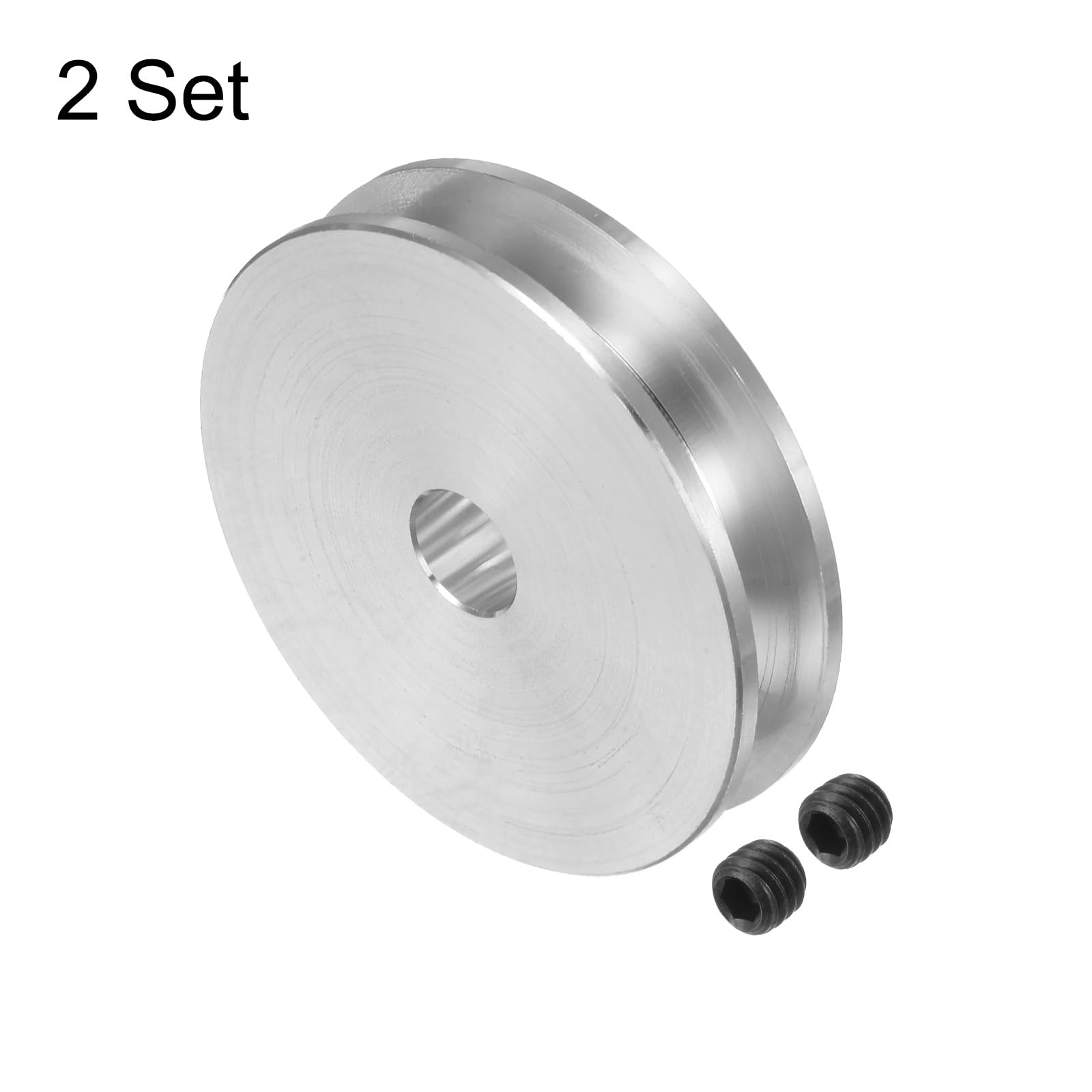 QUARKZMAN 2er Set V-Typ Riemenscheibe Keilriemenscheibe 7mm Bohrung 41mm Außendurchmesser Einzelrille Aluminiumlegierung für 3-5MM PU Rundriemen Motorwellen-Bohrmaschine