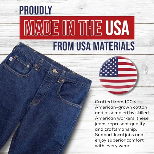 All American Clothing Men's Classic 5-Pocket Jean - Regular Fit, Tapered Leg, Made in USA - 100% American Cotton3