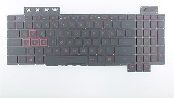 Asus Tuf Gaming Fx504Gm 90Nr00J1-R31Tu1 ile Uyumlu Notebook Klavye - Siyah - TR - Backlit - Ver.1 Non-RGB - K rm z  Tu