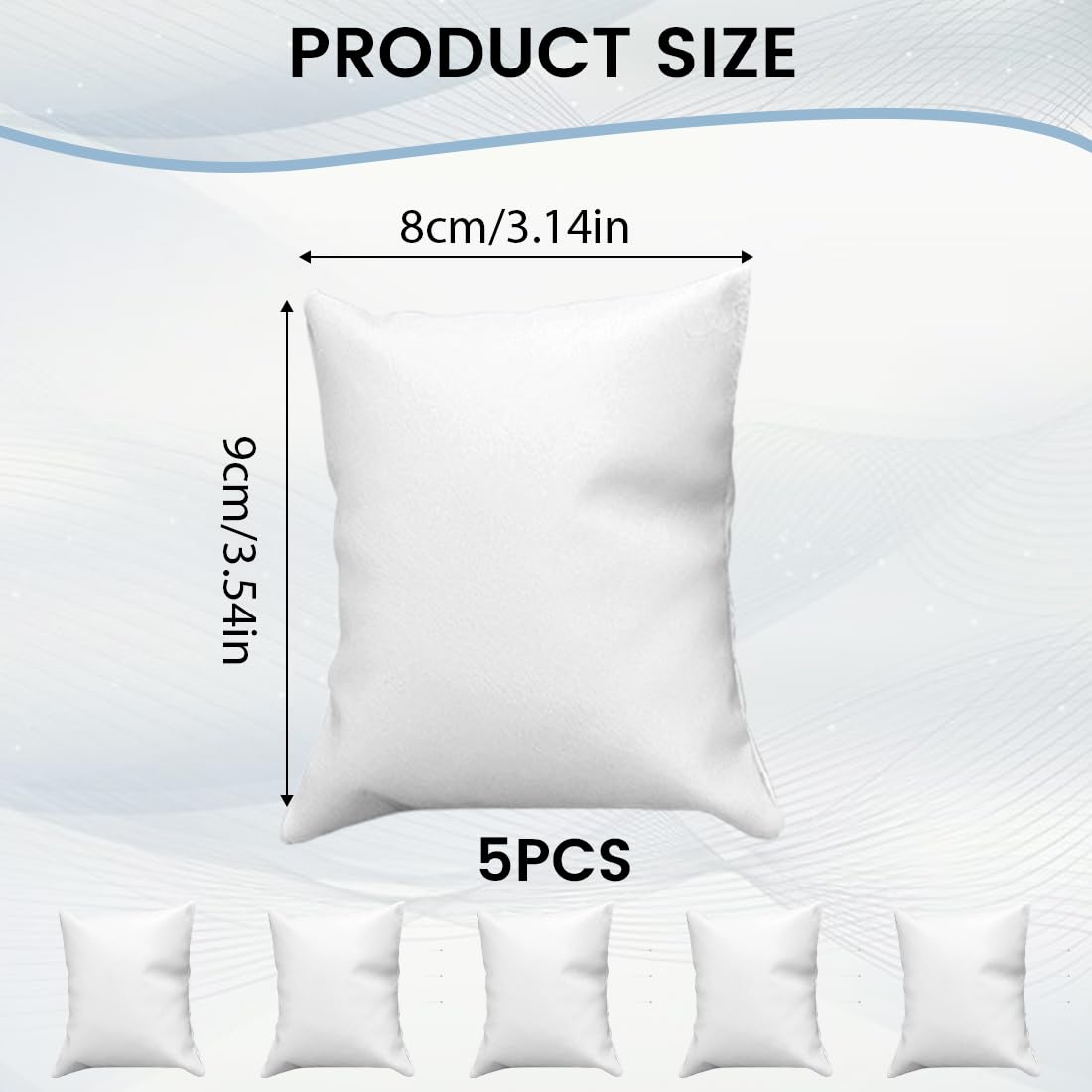 5 pièce ouate de Coton de Montre en ouate de Coton Oreiller de Montre Blanc et Blanc Présentoir de Bijoux Coussins de Bracelet pour Boîte Cadeau