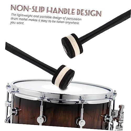 Par de baquetas para bombo con maza de fieltro ligera accesorio de instrumento de percusión para bandas de marcha miniatura 4
