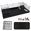 Xymoso DIY Guinea Pig Cages with Waterproof Canvas Bottom,16 Panels Small Animal Cage Pet Playpen with Door for Bunny Turtle Hedgehog,Indoor Metal Wire Yard Fence Outdoor