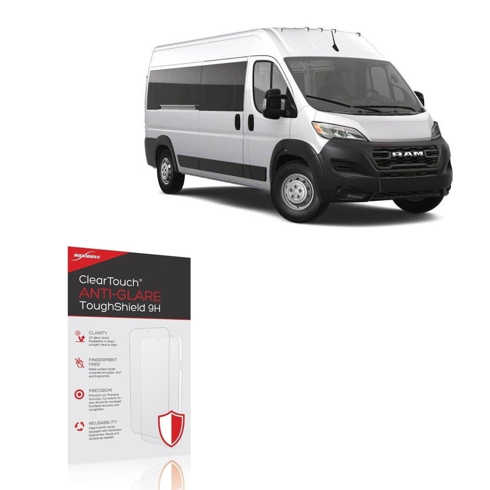 BoxWave Screen Protector Compatible with Ram 2024 Promaster (10.1 in) - ClearTouch Anti-Glare ToughShield 9H (2-Pack), Anti-Glare 9H Tough Flexible Film Screen Protector