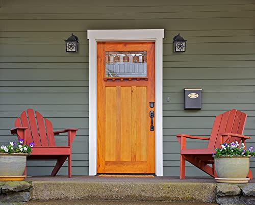 Coramdeo Country Star Outdoor Dusk To Dawn Farmhouse Porch Light For Porch, Patio, And More, E26 Standard Socket, Suitable For Wet Location, Black Powder Coat Cast Aluminum With Seedy Glass #TOP5