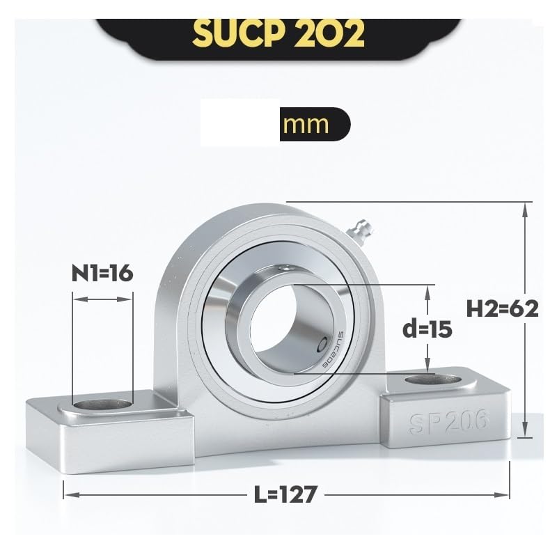 DINGGUANGHE 1PC P5 Harvester Bearing SB201/SB202/SB203/SB204/SB205/SB206/SB207/SB208/SB209/SB210 Out Spherical Bearings(SB206 ID30mm)