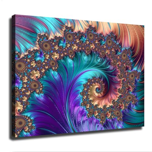 Modern Abstract Art Fractal Patterns Poster Canvas Print Inspirational Wall Decor Home Decor Art Aesthetic Hanging Painting (12×16inch_Unframed)