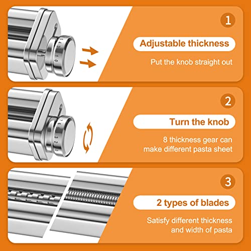 Pasta Maker Attachment For Kitchenaid Mixer 3 Set Include Pasta Sheet Roller, Spaghetti, Fettuccine Cutters Pasta Attachment Stainless Steel Accessories For Kitchenaid By Innomoon #TOP2