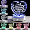 Gifts for Wife with LED Base, Romantic Crystal Keepsakes Presents for Wedding Valentines Day Christmas, Anniversary Birthday Gift for Women from Husband