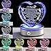 Emoragifou Gifts for Wife with LED Base, Romantic Crystal Keepsakes Presents for Wedding Valentines Day Christmas, Anniversary Birthday Gift for Women from Husband